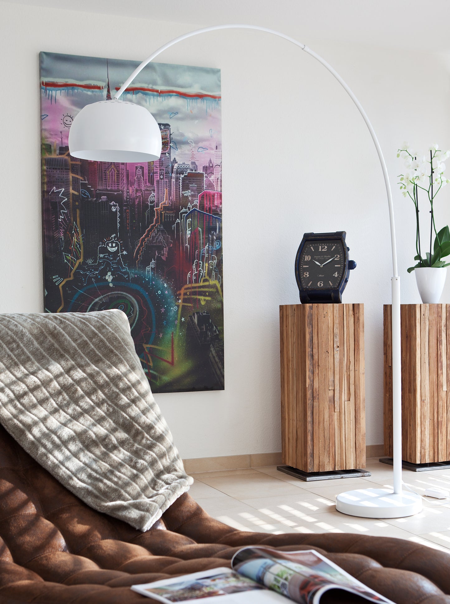 Bogenlampe 195 cm weiß